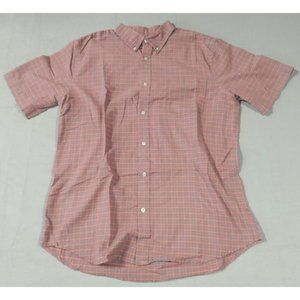 Foundry Supply Co Easy Care Mens Pink Short Sleeve Button Down Shirt Size LT